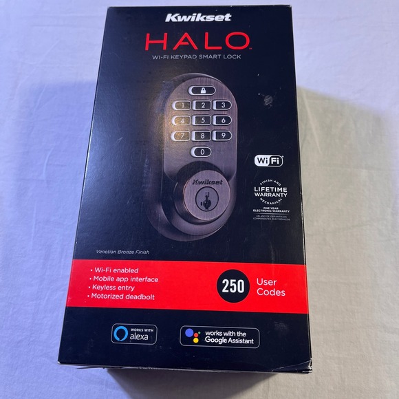 Kwikset Halo Venetian Bronze Wi-Fi Keypad Smart Lock 250 User Codes Deadbolt NEW - Picture 1 of 9